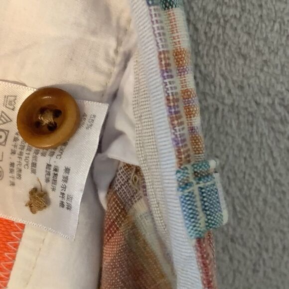 Tommy Bahama Golf Shorts Mens Size 32 Pastel Plaid Stretch Linen Blend Beach - Picture 11 of 11